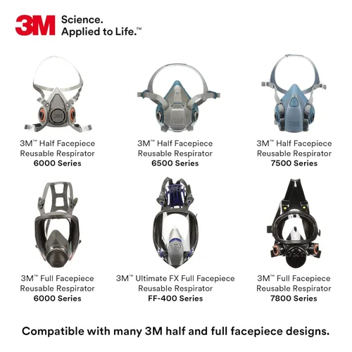 Vista 5 de 3M, cartucho de vapor orgánico/filtro 60925, protección respiratoria P100 (paquete de 2 unidades)