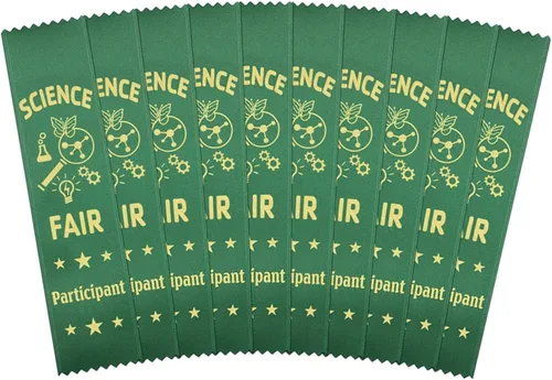 Vista 3 de RibbonsNow Cintas para participantes de la feria de ciencias - 100 cintas verdes estilo marcador