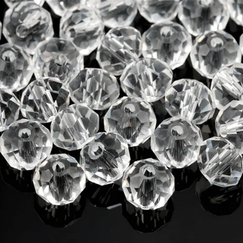 Vista 9 de 620 piezas de cuentas de cristal facetado Briolette, cuentas de rondelle azules facetas de 4 mm, 5 hebras, tamaño de agujero 1 mm, ideal para hacer