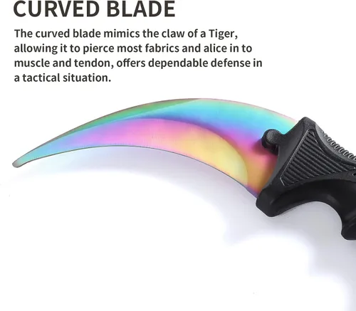 Vista 2 de TOPOINT - Cuchillo de entrenamiento Karambit sin vanguardia Karambit Cuchillo de entrenamiento de práctica sin herramienta de entrenamiento