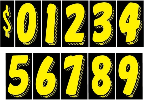 Vista 8 de EZ Line Calcomanías de vinilo para parabrisas de automóviles, calcomanías de números grandes, 13 docenas de suministros para concesionarios