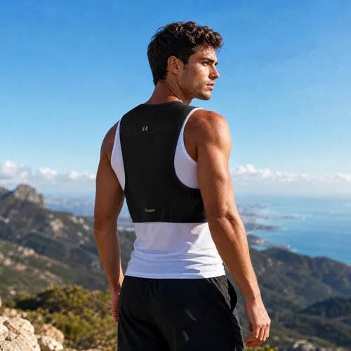 Vista 8 de Running Vest for Women & Men with 500ML Soft Flask Hydration Vest Negro