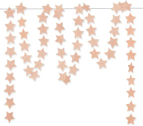 Vista 6 de Guirnalda colgante de estrella negra con purpurina, pancarta de papel brillante para decoración de pared del hogar, fiesta temática de Halloween