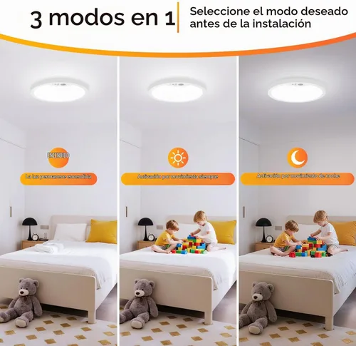 Vista 2 de Brightever - Lámpara de techo con sensor de movimiento de 7 pulgadas con cable para armario, pasillo