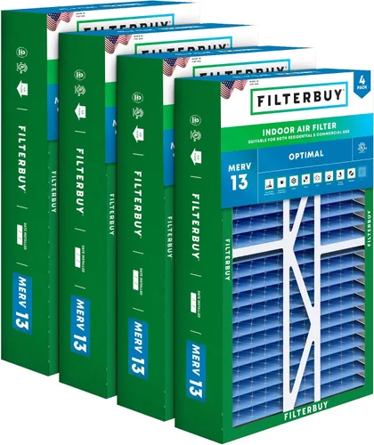Vista 10 de Filterbuy Filtro de aire 10x17x2 MERV 13 Defensa Óptima contra Humo y Alergias (Paquete de 4), Filtros Exteriores Plisados Electrostáticos