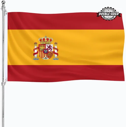 Vista 13 de Bandera albanesa de Albania 3x5 doble cara para exteriores, banderas nacionales del país de alta resistencia de 3 capas de poliéster con 2 ojales