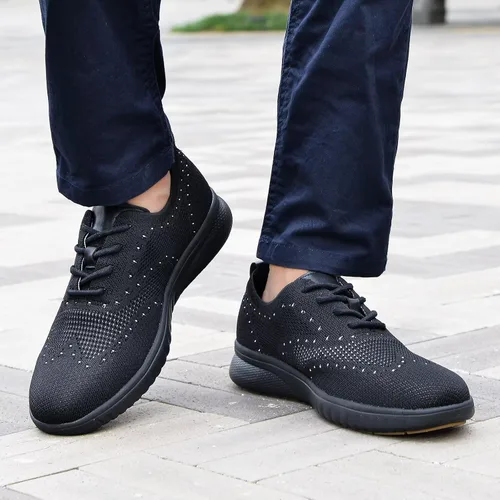 Vista 4 de TIOSEBON Zapatos deportivos Oxoford para caminar para hombre, zapatos casuales de malla de trabajo