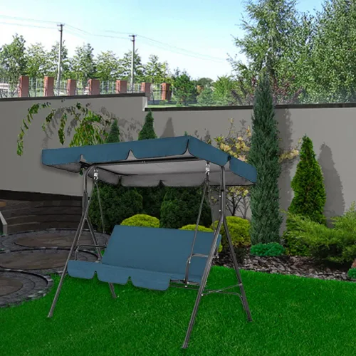 Vista 7 de ikasus Toldo de repuesto para columpio al aire libre, 65 x 45 pulgadas, cubierta superior de porche y funda de asiento, tela Oxford, jardín, patio
