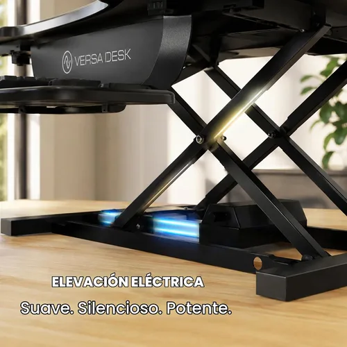 Vista 8 de VERSADESK® PowerPro™ - Convertidor de escritorio de pie de esquina de 36", elevador de escritorio de pie motorizado ajustable en altura de 36 Negro