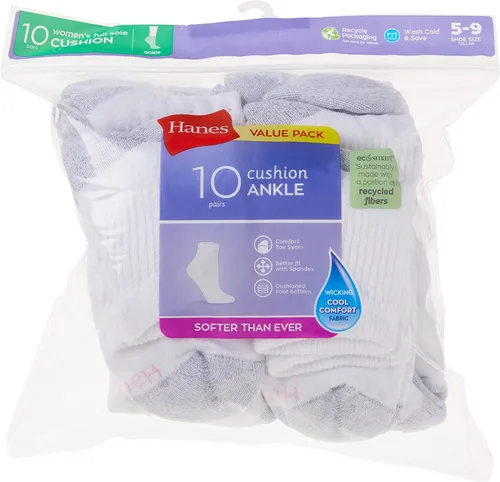 Vista 6 de Hanes Calcetines tobilleros de 10 pares para mujer