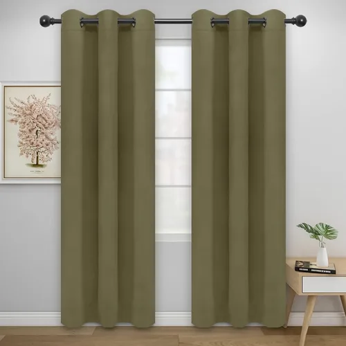 Vista 265 de Easy-Going - Cortinas opacas para dormitorio, aislamiento térmico sólido con ojales, cortinas de ventana para reducción de ruido, cortinas