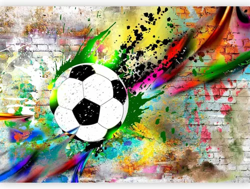 Vista 26 de artgeist Mural de pared Fútbol de 77 x 55 pulgadas, papel tapiz autoadhesivo extraíble, gran calcomanía, decoración de pared, diseño de imagen