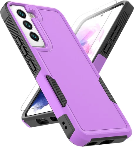 Vista 12 de Funda para Samsung Galaxy S22: funda protectora de doble capa resistente para teléfono celular, a prueba de golpes, con protector de pantalla