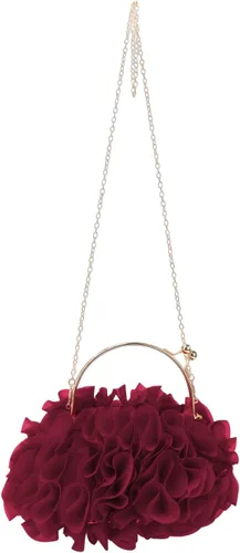 Vista 5 de Lanpet Bolsos de mano florales para mujer, bolso de noche de flores de satén, bolsos de fiesta de graduación