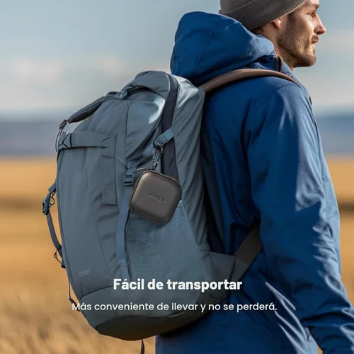 Vista 5 de Funda UGREEN para auriculares, Funda impermeable para auriculares compatible con AirPods Pro, Estuche para auriculares con mosquetón de acero Negro