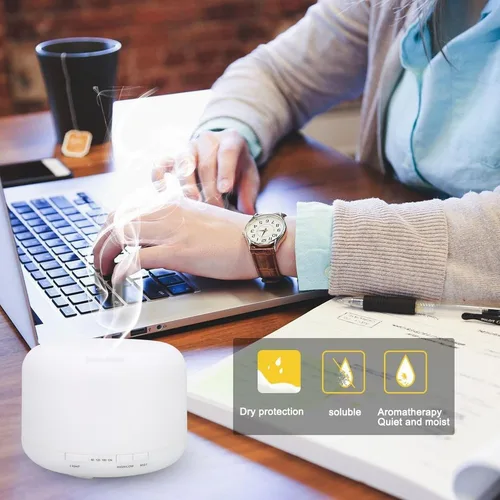 Vista 7 de EcoGecko Mr Mister Difusor de aire ultrasónico de aceite esencial de aromaterapia de 33.8 fl oz, humidificador de niebla fría con luz LED de 7