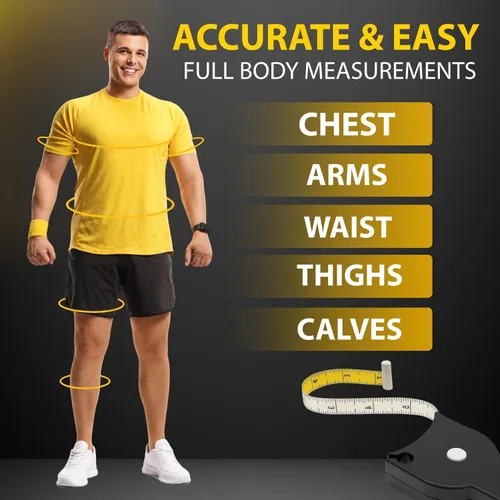 Vista 6 de Perfect Body - Cinta métrica telescópica automática de 80 pulgadas, cinta métrica retráctil para cuerpo: cintura, cadera, busto, brazos y más Negro