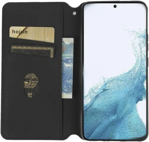 Vista 3 de Funda compatible con Nokia C20 4G, compatible con Nokia C10 4G 1342 de piel sintética, con función atril y cierre magnético, color negro