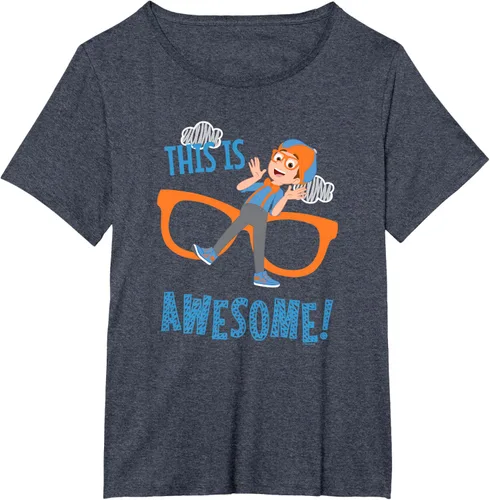 Vista 29 de Blippi This is Awesome Glasses - Camiseta talla S Azul Pastel
