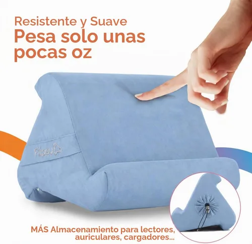 Vista 4 de Flippy Soporte de almohada original para tablet y soporte para iPad, regalo para amantes de los libros y lectores, soporte multiángulo con BlueHue