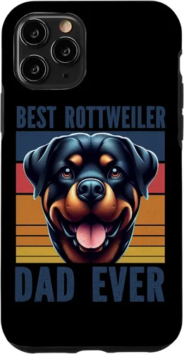Vista 27 de Rottweiler Dad Rottie Father Dog Parent Father's Day Retro Case for iPhone 16