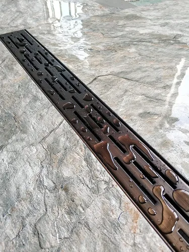Vista 5 de Neodrain Drenaje lineal de cobre antiguo de 24 "con rejilla