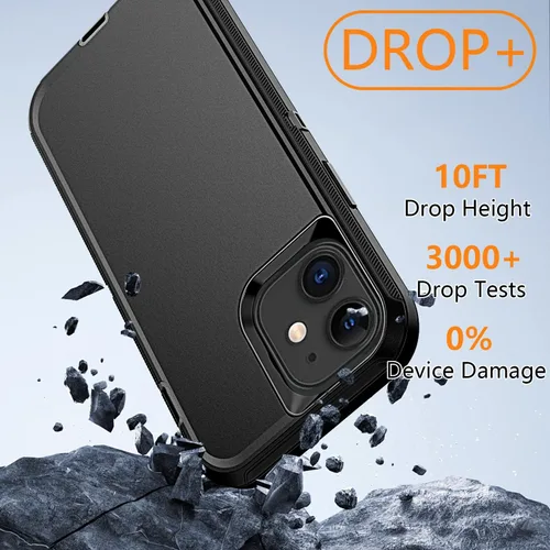 Vista 5 de YmhxcY Funda para iPhone 11 a prueba de golpes, a prueba de caídas, a prueba de polvo, 3 capas, duradera, resistente protección para teléfono Apple
