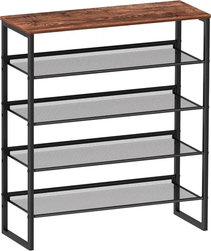Vista 8 de CHEMPFR Organizador de zapatos – Organizador de zapatos de acero resistente para entrada de armario con parte superior amplia y estantes de malla