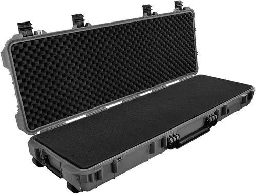 Vista 4 de Eylar Funda rígida protectora para rifle de rodillo de 38 pulgadas con espuma, impermeable y a prueba de golpes, dos rifles o múltiples pistolas