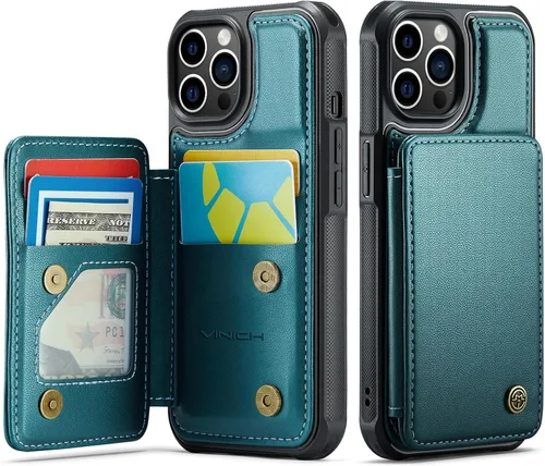 Vista 104 de Vinich for iPhone XR Wallet Case with Card Holder, Black RFID Blocking Credit Slots, Kickstand, Shockproof Flip Phone Cover, PU Leather, Double