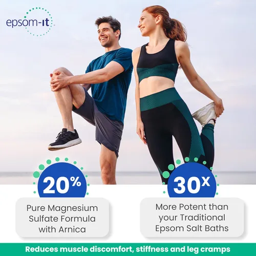 Vista 3 de Epsom-It Loción calmante muscular de magnesio – Crema tópica de sal de Epsom con árnica y sulfato de magnesio – Diseñada para rigidez muscular