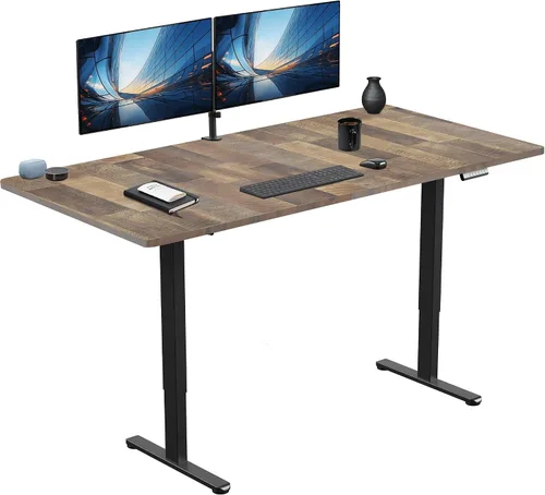 Vista 46 de VIVO DESK-KIT-E2B1B - Escritorio eléctrico de pie con motor doble, ajuste de altura de memoria, serie E2B, marco negro superior negro, DESK-KIT-E2B1B