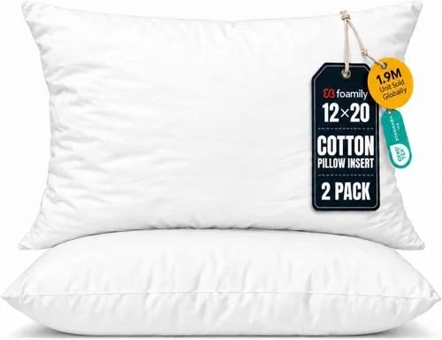 Vista 15 de Foamily Insertos de almohada 100% algodón de 12 x 12 pulgadas, rellenos de almohada para almohadas decorativas para sofá y cama, relleno de almohada