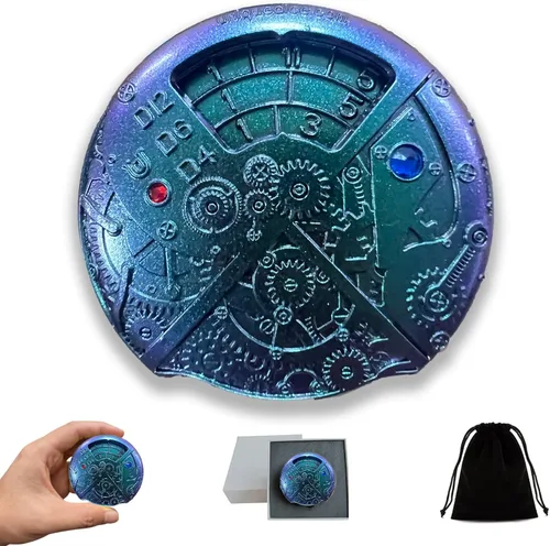 Vista 35 de Juego de dados de ruleta único 7 en 1 de metal DND para juegos de rol de mesa, dados giratorios para juegos de rol, juegos de dados DND equilibrados
