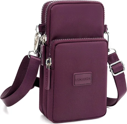 Vista 22 de YINHEXI Bolsos cruzados pequeños para mujer, a la moda, mini compartimento triple para teléfono celular, monederos cruzados Negro