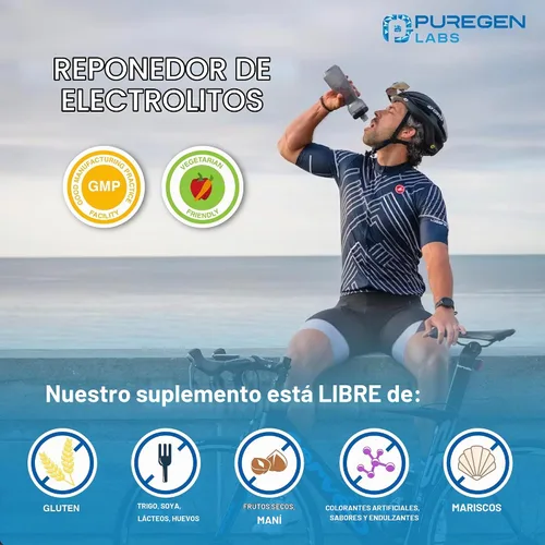 Vista 6 de Puregen Labs Tabletas de cloruro de sodio de 1 gm (1000 mg), USP (0.54 oz.) 100 unidades Tabletas de sal normal Bebida de hidratación