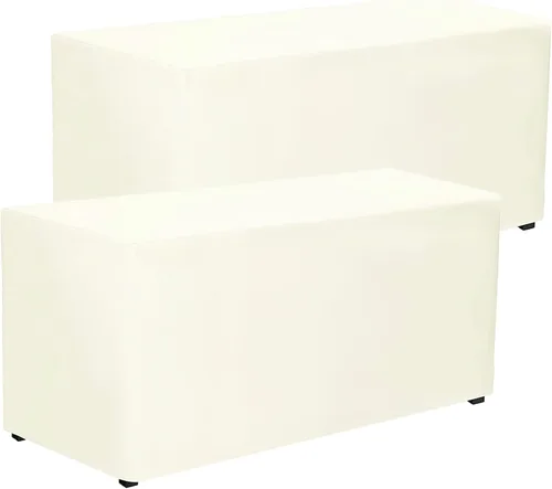 Vista 21 de PLOYMONO - Juego de 2 manteles ajustables, mantel de longitud hasta el suelo para mesa rectangular de 4 pies (122x61 cm) de poliéster, ideal