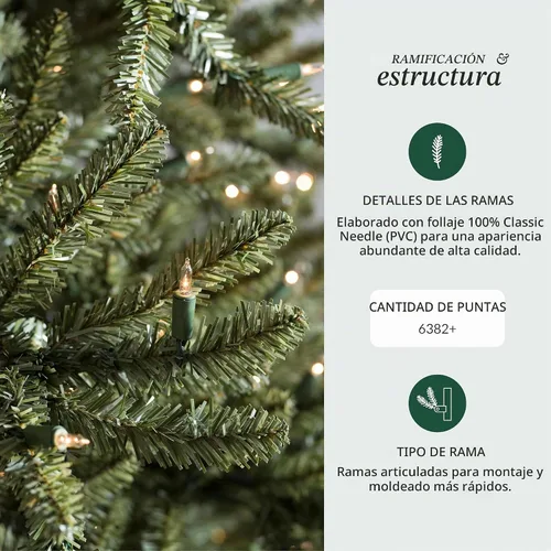 Vista 4 de Balsam Hill 10 ft Pre-Lit Classic Blue Spruce - Artificial Christmas Tree with 6382+ Tips, 1850 Hand-Strung Clear LED Lights, Easy Plug System & Led