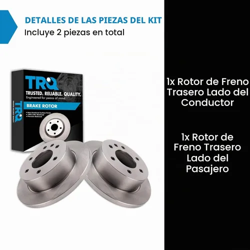 Vista 3 de TRQ Juego de rotores de freno trasero sólidos Compatible con 2019-2020 Freightliner Sprinter 2500 Sprinter 3500 2019-2021 Mercedes-Benz Sprinter 1500