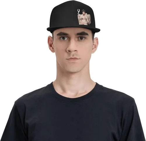 Vista 8 de Gorra de béisbol unisex de ala plana, sombrero de camionero ajustable, sombrero de hip hop para hombres y mujeres, sombrero de Snapback, color negro