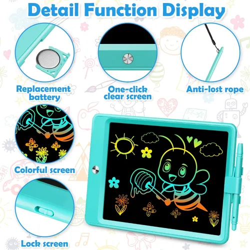 Vista 3 de Tableta de escritura LCD de 8.5 pulgadas para niños de 3, 4, 5, 6, 7, 8 años, regalos para niños y niñas, tablero de dibujo colorido, bloc