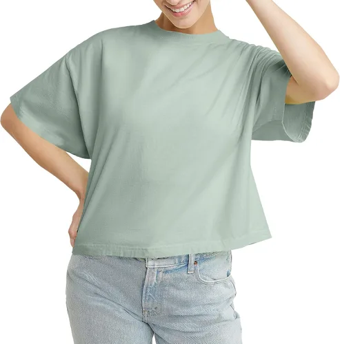 Vista 10 de Hanes Camiseta corta para mujer con cuello redondo para mujer