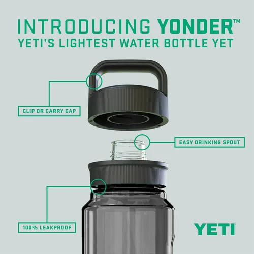 Vista 2 de YETI Botella de agua Yonder con tapa Yonder Chug, ligera, a prueba de fugas y sin BPA