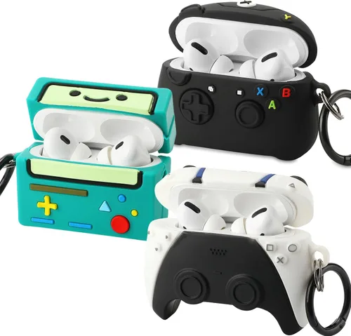 Vista 12 de [Paquete de 2] Gedicht para Airpods Pro, bonita funda de personajes de dibujos animados de AirPods Pro, diseño único, divertido y divertido Kawaii