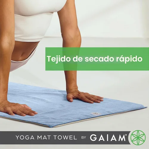 Vista 4 de Gaiam Toalla para esterilla de yoga, microfibra antideslizante
