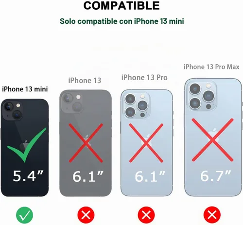 Vista 7 de TENDLIN Compatible con iPhone 13 mini - Funda de grano de madera con textura de fibra de carbono, funda híbrida de cuero compatible con iPhone 13