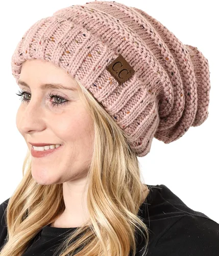 Vista 314 de Funky Junque Gorro de moda de punto trenzado de talla extragrande, grueso, abrigado, suave y holgado