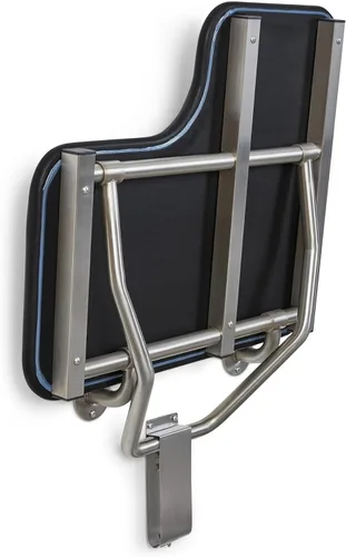 Vista 6 de Asiento de ducha plegable para zurdos de 26 x 22.5 pulgadas, para montaje en pared, compatible con ADA