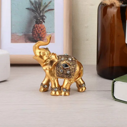 Vista 6 de Haofy Figura coleccionable de escultura de elefante, figura de adorno de Feng Shui, figura de adorno de la suerte para el hogar, oficina, automóvil