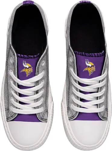 Vista 8 de FOCO - Tenis deportivos bajos de lona con logotipo de equipo de la NFL para mujer